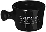 Parker Safety Razor Deluxe Stoneware Apothecary Shaving Mug – for use with up to 3” Shave Soaps and Lathering Shave Creams – Handmade in the USA (Black)