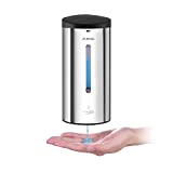 AIKE AK1205 Wall Mounted Commercial Automatic Liquid Soap Dispenser Polished Stainless Steel Large Capacity 24oz/700ml