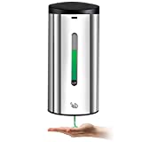 WiseWater Touchless Soap Dispenser Wall Mounted, Automatic Soap Dispenser With Infrared Motion Sensor,Stainless Steel,Hands-Free Soap Container