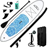 FEATH-R-LITE Inflatable Stand Up Paddle Board 10'x30''x6'' Ultra-Light (16.7lbs) SUP with Paddleboard Accessories,Three Fins,Adjustable Paddle, Pump,Backpack, Leash, Waterproof Phone Bag
