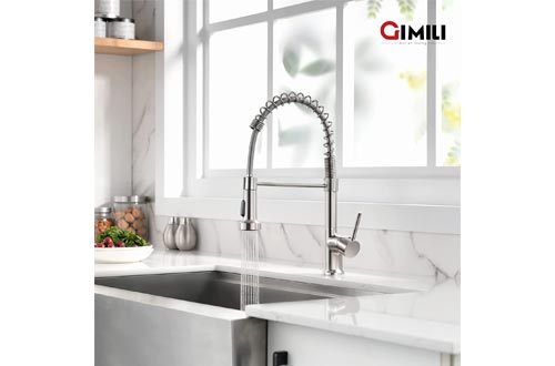 GIMILI Kitchen Faucet with Pull Down Sprayer High Arc Single Handle