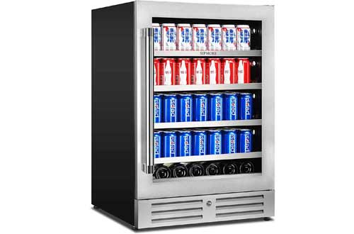 24 inch Stainless Steel Shelf System 154 Cans and 3 Bottles Built-in or Freestanding for Soda Beer