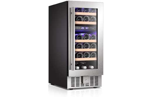 28 Bottles Dual Zone Built-in Freestanding Stainless Steel Double-Layer Tempered commercial beer refrigerator