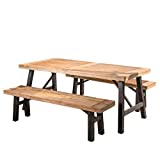 Christopher Knight Home Cottage Acacia Wood Dining Set, Brushed Grey