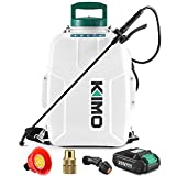 Battery Powered Backpack Sprayer, KIMO 3 Gallon Garden Sprayer w/ 2.0Ah Battery for Long Time Spray, 2 Extended Wands, No Manual Pumping Required Electric Sprayer for Weeding, Spraying, Cleaning