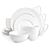Divitis Home Infinity bone china dinnerware set 16pcs, Round Plates (Soup Bowls, Dinner Plates, Salad Plates), Dinnerware Sets, Dinner Plates, Plates and Bowls Sets (Infinity)