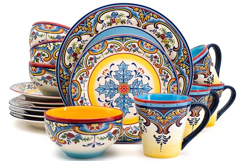Euro Ceramica Zanzibar Collection 16 Piece Dinnerware Set Kitchen and Dining
