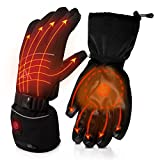 AKASO Heated Gloves for Men Women, Electric Heated Ski Gloves with 3 Heating Modes, Thermal Insulation Winter Hand Warmers with Rechargeable Battery-Overheating Protection- Best Gift, Black(M)