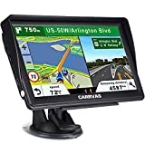 CARRVAS 7inchs GPS Navigation for Car and Truck 2021 Version Americas Map & Voice Reported Highway Speed Camera & Poi Lane Assist, Supported Post Code, Favorites & Address Search