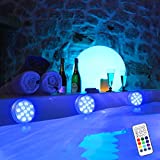 GLODD Submersible LED Pool Lights Underwater Swimming Pool Lights with 16 Colors Changing, Magnetic, Remote, Suction Cups and 4 Timer Modes for Pond Waterfall, Outdoor Fountain, Pool and Bathtub