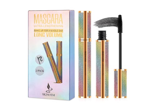 2 Pack 4D Silk Fiber Lash Mascara, Mascara Black Volume and Length Lasting All Day