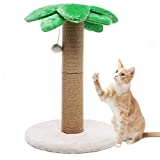 LUCKITTY Small Medium Cat Scratching Post Kitty Coconut Palm Tree-Cat Scratch Post for Cats and Kittens - Natural Jute Sisal Scratch Pole Cat Scratcher 23in