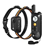 Dog Training Collar with Voice Commands, Beep, Vibration and Shock Modes, Rechargeable Waterproof Dog Shock Collar, Adjustable Levels Electric Dog Collar Set for Small Medium Large Dogs…