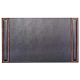 Dacasso Wood & Leather Desk Pad, 34 x 20, Walnut & Black