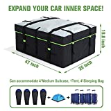 AURELIO TECH 19 Cubic Feet Waterproof Rooftop Cargo Carrier Bag, 600d PVC Material Car Roof Bag, Fits All Cars with/Without Rack, 6 Door Hooks Included