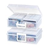 IRIS USA 4' x 6' Storage-16 Inner Keeper Organizer Cases Storage Containers Box for Photos, Clear-XL (2Pack), 2 Count