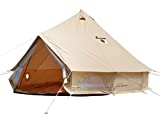 DANCHEL OUTDOOR Cotton Canvas Yurt Tent with 2 Stove Jacks, Glamping Tents for Camping(Top and Wall), 16.4ft