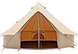 WHITEDUCK Regatta Canvas Bell Tent - w/Stove Jack, Waterproof, 4 Season Luxury Outdoor Camping and Glamping Yurt Tent Made from Breathable 100% Cotton Canvas (16'5' (5M), Beige (Water Repellent))