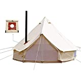 WINTENT 4 Season Cotton Canvas Bell Tent with Stove Hole and Electric Cable Hole (Cotton Tent, 5M/16.4ft)
