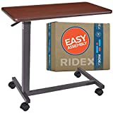 Adjustable Overbed Table - Non-Tilt Mobile Bedside Desk Tray with Swivel Caster Wheels - Serve Meals, Use Laptop/Computer, Writing - Great for Elderly, Hospital Patients, Home Care -Hospital Bed Table
