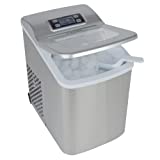 Prime Home Direct Ice Makers Countertop - Ice Maker Machine with Self-Cleaning Function - Makes Ice in 8 Minutes, 26 Lbs in 24 Hrs - Ice Machine includes Scoop and Basket - Portable Ice Maker - Silver