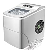 Tavata Countertop Portable Ice Maker Machine, 9 Ice Cubes Ready in 8 Minutes,Makes 26 lbs of Ice per 24 Hours,with LCD Display (Silver)