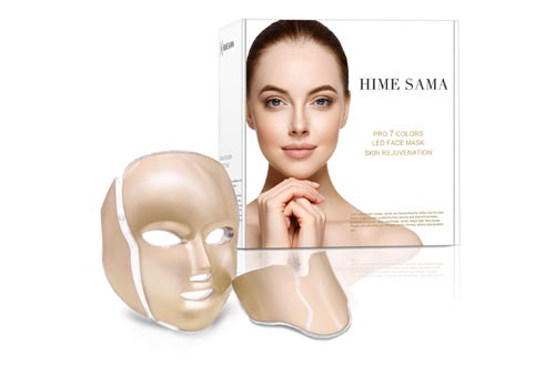 HIME SAMA Led Face Mask, Pro 7 Color Led Face Mask Skincare for Face and Neck