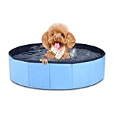 MorTime Foldable Dog Pool Portable Pet Bath Tub Large Indoor & Outdoor Collapsible Bathing Tub for Dogs and Cats (S, 31' x 8')