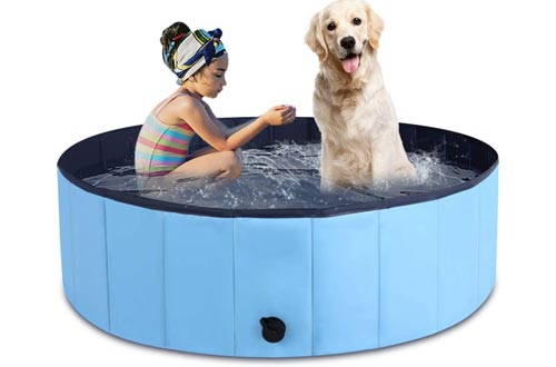 MorTime Foldable Dog Pool Portable Pet Bath Tub Large Indoor & Outdoor 