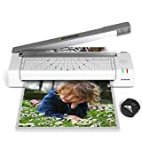 13 inches Laminator Machine, JZBRAIN A3 Laminating Machine with 20 Laminating Pouches, Paper Cutter, Corner Rounder, Thermal Laminator for Home Office School Use (White)