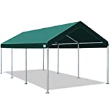 ADVANCE OUTDOOR Adjustable 10x20 ft Heavy Duty Carport Car Canopy Garage Boat Shelter Party Tent, Adjustable Height from 9.0ft to 10.5ft, Green