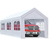 KING BIRD 10 x 20 ft Upgraded Heavy Duty Carport Car Canopy with Removable Sidewalls, Portable Garage Tent Boat Shelter with Reinforced Triangular Beams and 4 Weight Bags