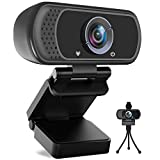 Avater HD Webcam 1080P with Microphone, PC Laptop Desktop USB Webcams 110-Degree Widescreen Web Camera with Rotatable Clip, Black (A-1)