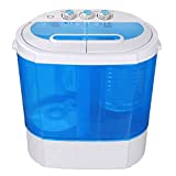 SUPER DEAL 9.9 LBS Mini Compact Washing Machine Portable Twin Tub Laundry Washer Top Load Spinning and Washing Combo 6.57 FT Inlet Gravity Drain Hose