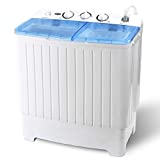 ZENY Portable Washing Machine Compact Twin Tub Laundry Washing Machine 17.6lbs Capacity Mini Washer Spinner for Apartment RV Travelling,Semi-Automatic