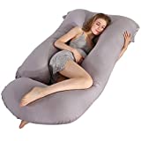 BATTOP Pregnancy Pillow Full Body Maternity Pillow for Pregnant Women with Washable Premium Cover for Back Belly Hips Legs (Light Brown)