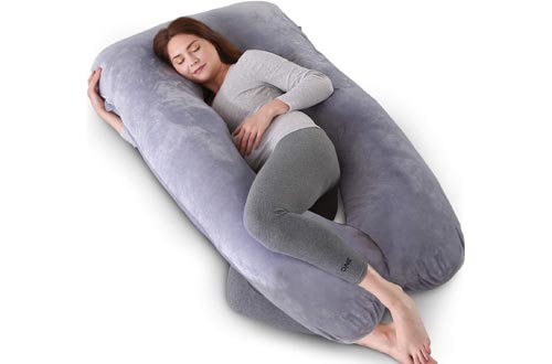 Kingta Pregnancy Pillow U Shaped Full Body Pillow with Washable Velvet Cover