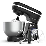KUPPET Stand Mixer, 8-Speed Tilt-Head Electric Food Stand Mixer with Dough Hook, Wire Whip & Beater, Pouring Shield, 4.7QT Stainless Steel Bowl - Black