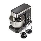 Hamilton Beach 6 Speed Electric Stand Mixer with Stainless Steel 3.5 Quart Bowl, Planetary Mixing, Tilt-Up Head (63326), 300W Motor, Grey and Chrome