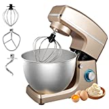 Stand Mixer, Sincalong 8.5QT 6 Speed Control Electric Stand Mixer with Stainless Steel Mixing Bowl and 3 Attachments, Food Mixer for Mix, Blend, Whip and Knead,Champagne