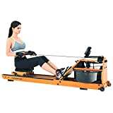 GOROWINGO Water Rower Rowing Machine,Wooden Indoor Row Machine with LCD Monitor for Home Full Body Exercise
