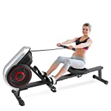 SereneLife Rowing Machine – Air and Magnetic Rowing Machine – Rowing Exercise Machine for Gym or Home Use – Measures Time, Distance, Stride, Calories Burned – Rowing Machine Cardio Workout for Fitness