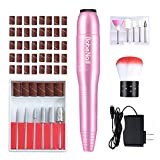 BabeNail Nail Drill Set Electrical Professional Nail File Kit for Acrylic, Gel Nails,Portable Handpiece File Grinder Manicure Pedicure Polishing Shape Tools Design for Home Salon-RoseGold