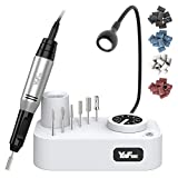 YaFex Professional Nail Drill 30,000RPM - Electric Nail File for Acrylic Nails, Electric Acrylic Nail Drill Kit with 6 Drill Bits, 36 Sanding Bands, and a LED Lamp