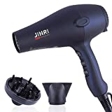 1875w Hair Dryer, Lightweight and Quiet, Ionic Blow Dryer with Diffuser, Concentrator, Professional DC Motor for Salon, 2 Speed and 3 Heat Settings (Midnight Blue)