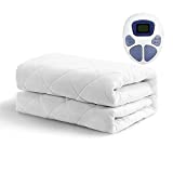 MAEVIS Heated Mattress Pad Dual Control Queen Size All Season,10 Heat Setting,Quilted Electric Mattress Pads Fit up to 15' with 1-12 Hours Auto Shut Off (White,Queen(60'x80'))