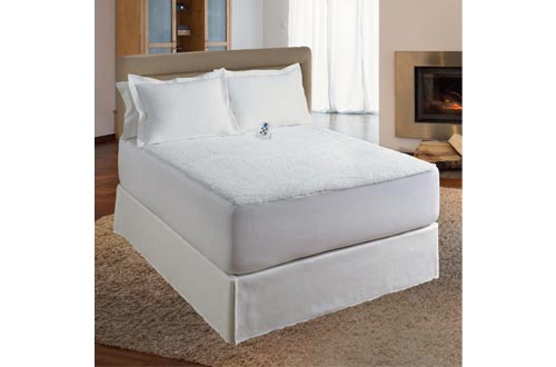 Serta | Luxurious Sherpa Plush Heated Electric Mattress Pad with Hypoallergenic Fill Full