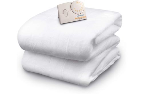 Biddeford Blankets Polyester Electric Heated Mattress Pad with Analog Controller, Twin, White