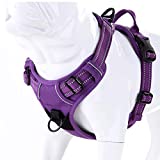 JUXZH Truelove Soft Front Dog Harness .Best Reflective No Pull Harness with Handle and 2 Leash Attachments