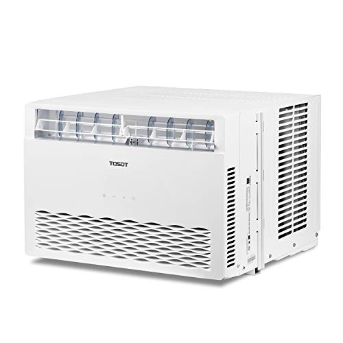 TOSOT 10,000 BTU Window Air Conditioner - Energy Star, Modern Design, and Temperature-Sensing Remote - Window AC for Bedroom, Living Room, and attics up to 450 sq. ft. , White